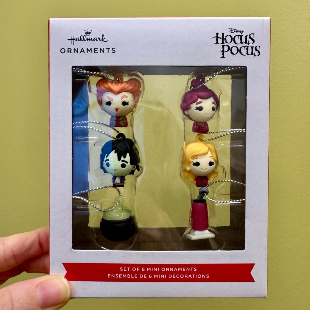 Hallmark Disney Hocus Pocus Mini Ornaments Set of 6 Halloween Christmas NEW